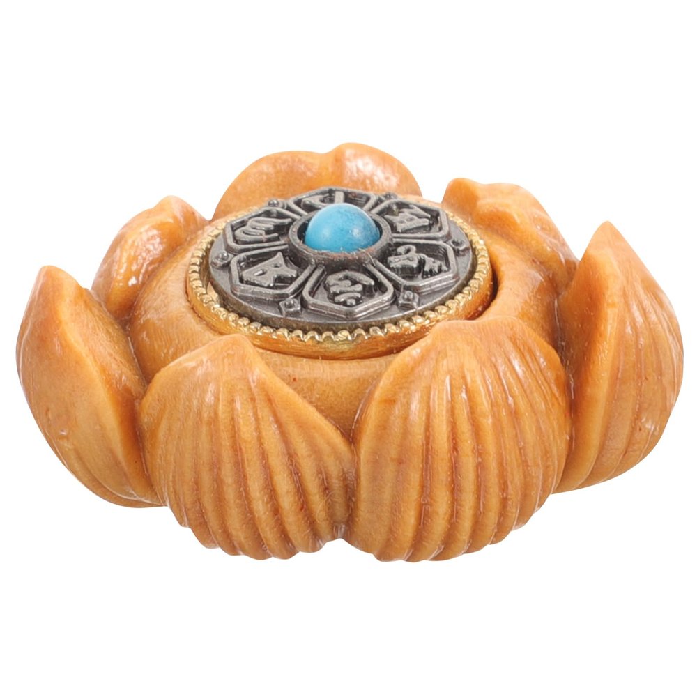 BCOATH Wooden Lotus Figurine Carved Adornment Craft Decor Desktop Ornament Tabletop Decor Lotus