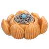 BCOATH Wooden Lotus Figurine Carved Adornment Craft Decor Desktop Ornament Tabletop Decor Lotus view 1
